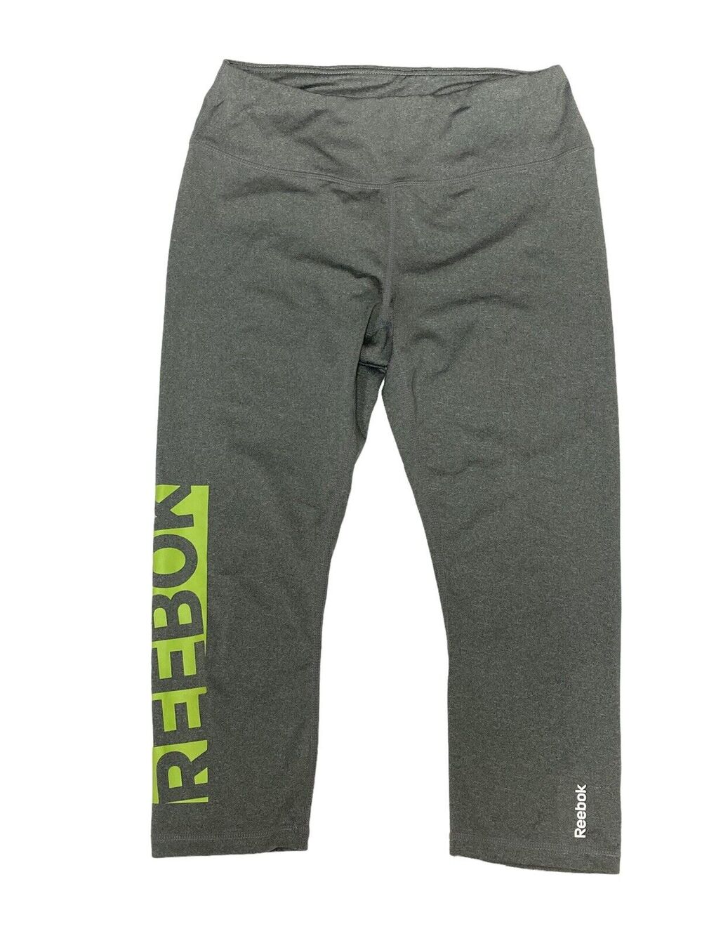 Reebok Womens Capri Compression Athletic Pants Size Medium Heathered Gray